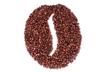 The coffee beans symbol made from coffee beans