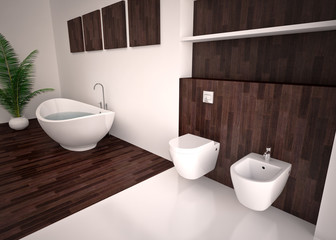 Naklejka na ściany i meble Modern interior of bathroom