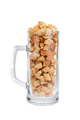 Glass Mug with bread croutons