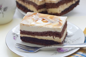 Tasty chocolate and cappucino cake
