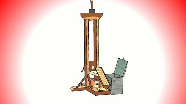 The guillotine is a device of  French Revolution