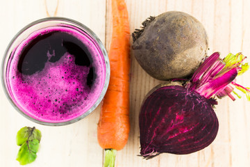 Closeup of Fresh Red Beet Juice