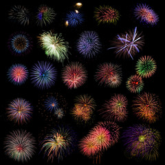 Variety of fireworks