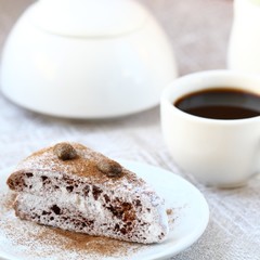 Chocolate cake and coffee