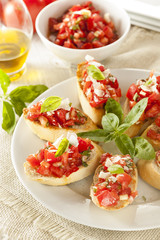 Homemade Tomato and Basil Bruschetta