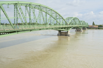 Danube River Flood in Town of Komarom, Hungary, 5th june 2013