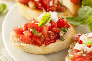 Homemade Tomato and Basil Bruschetta
