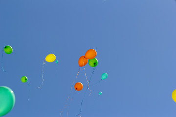 color balloons on the sky