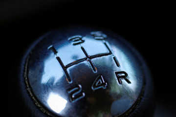 manual gearstick of a car