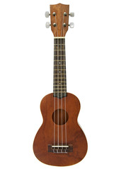 Ukulele guitar on white background