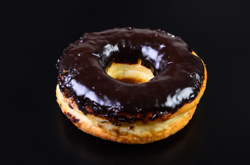 Sugar Ring Donut  on a black Background