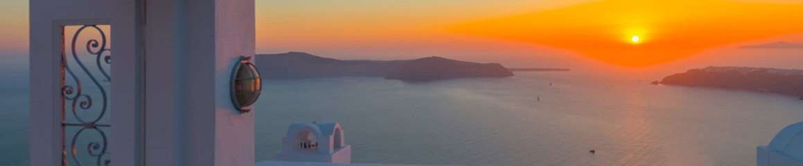 Greece Santorini island in Cyclades, the most famous sunset in t © korpithas