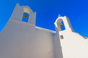 Greece Santorini island in Cyclades, traditional view of white w © korpithas