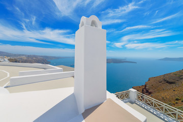 Greece Santorini island in Cyclades, traditional white washed vi © korpithas