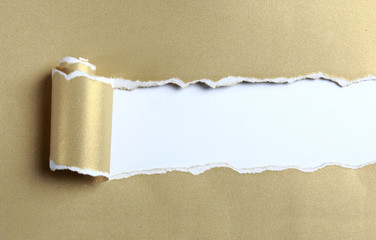 ripped gold paper