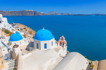 Greece Santorini island in Cyclades, traditional white washed vi © korpithas