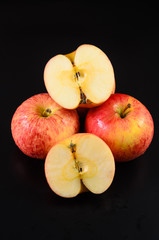 Apples on a black background
