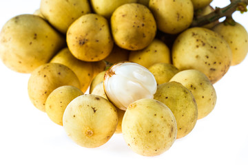 isolated Lansium domesticum  fruit