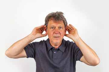 Fototapeta premium portrait of deaf handsome man