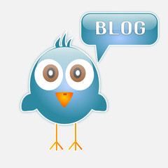 Blog icon with blue bird