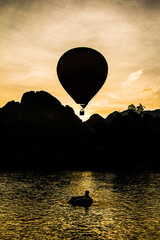 Balloon in the dawn of the day