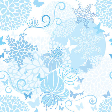 Light Blue floral seamless pattern