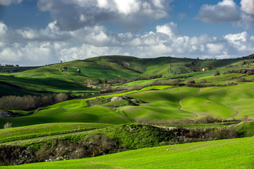 Beautiful green hills in Tuscany
