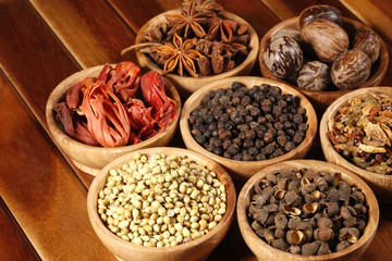 Variety of raw Authentic Indian Spices