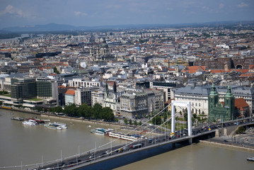 Obraz premium Elizabeth Bridge seen from Gellert Hill, Budapest, Hungary
