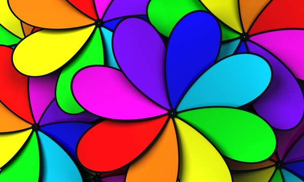 Colorful fan with soft blades
