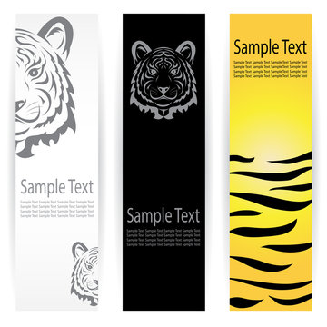 Vector image of an tiger banners .