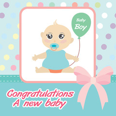 vector card new born baby boy