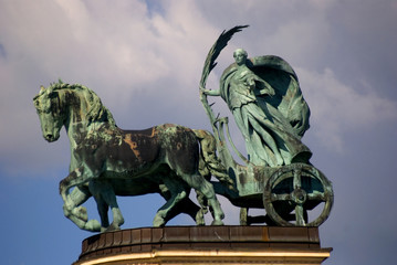 Symbol of peace on Heroes' Square, Budapest, Hungary