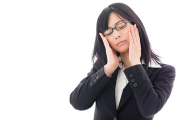 Fototapeta premium attractive asian businesswoman worried