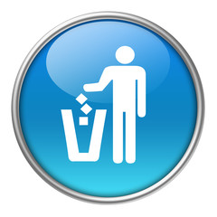 Bottone vetro gettare rifiuti