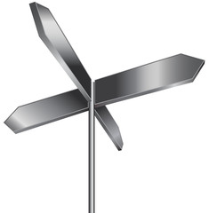 Metallic street sign