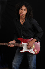 Young  Afro American Guitar Player