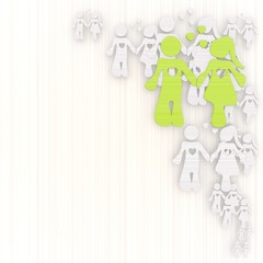 3d graphic of a creative partnership background with pictogram