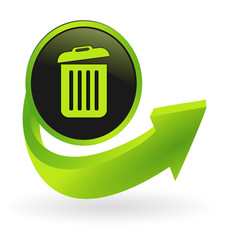 corbeille flèche verte