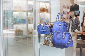 Stock image of Coach leather hand bags