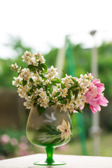 jasmine bouquet with peonies
