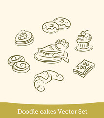 doodle cakes set