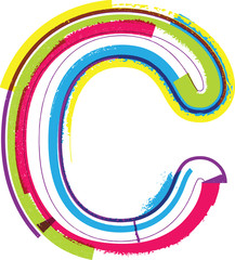 Colorful Grunge LETTER C