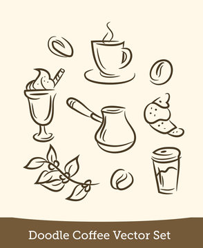 doodle coffee set © igorkisstochka