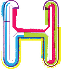 Colorful Grunge LETTER H