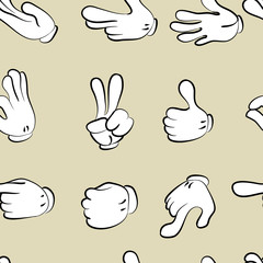 seamless pattern. hands doodle set