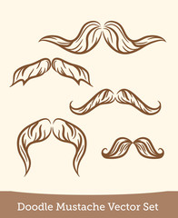 Fototapeta na wymiar doodle mustache set