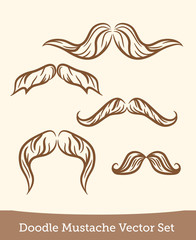 doodle mustache set