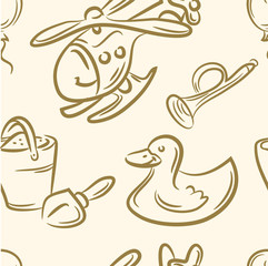 seamless pattern. doodle Toy set