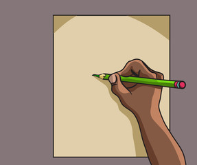 African American hand writes